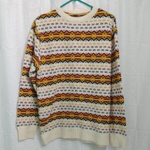 Vintage Alps Knitmeister Multicolor Patterned Men's Sweater